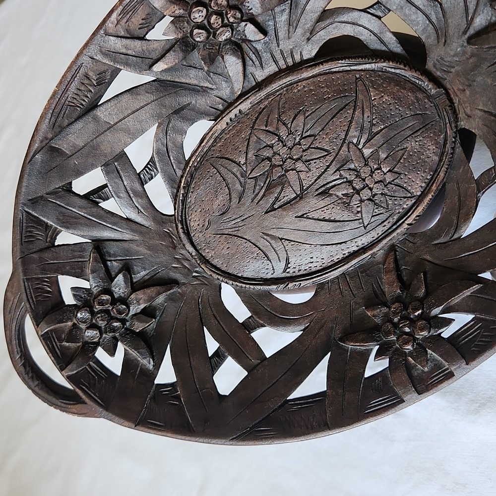 Thorens Lauterbach Walzer Switzerland Musical Carved Wooden Tray Platter - Picture 5 of 14